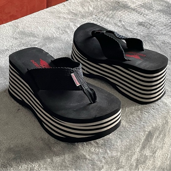 Vintage 90s Y2K Rocket Dog Platform Flip Flop Thong Sandals Size 8 - Picture 1 of 1